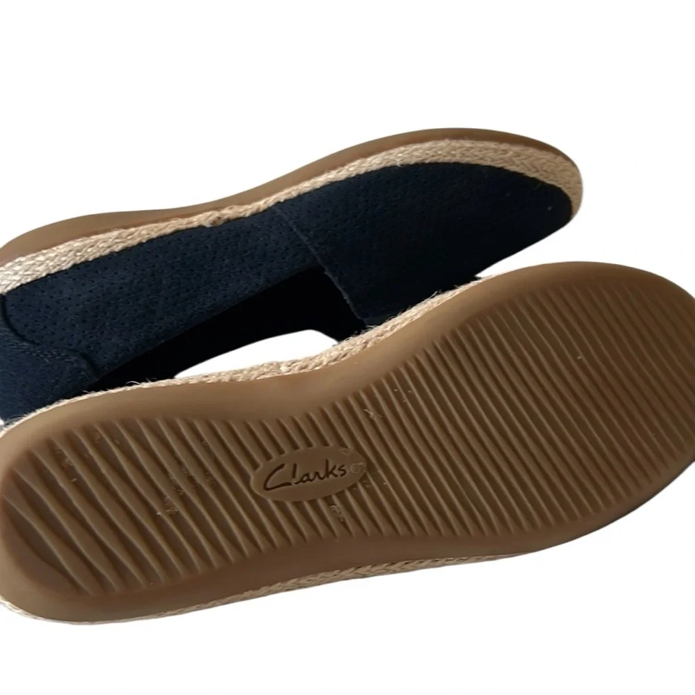 Women’s Clark’s collection Danelly Sky Espadrille Loafers Shoes 6 1/2 Navy Blue